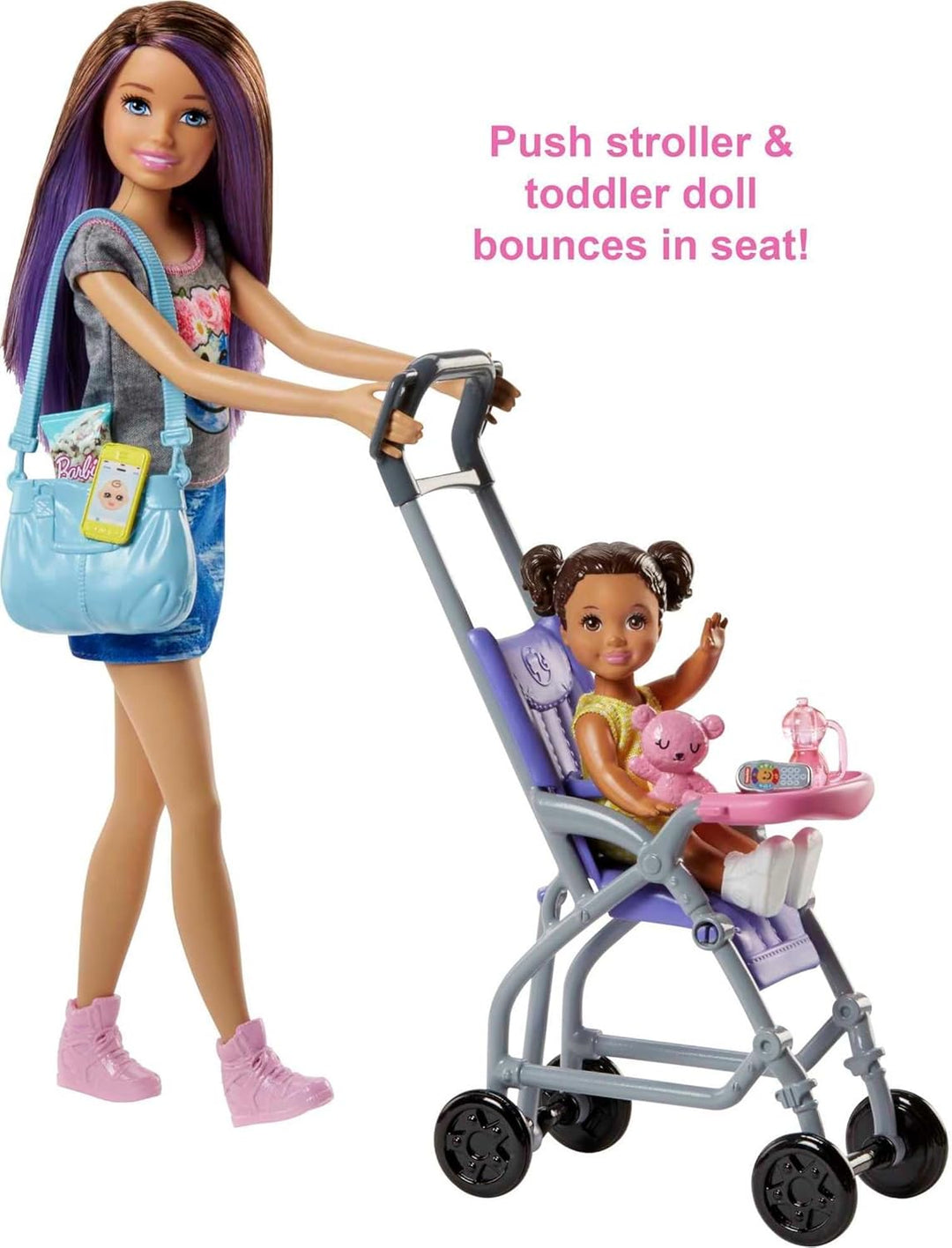 Barbie - Set de juegos de niñera con muñeca Skipper, muñeco bebé, c...
