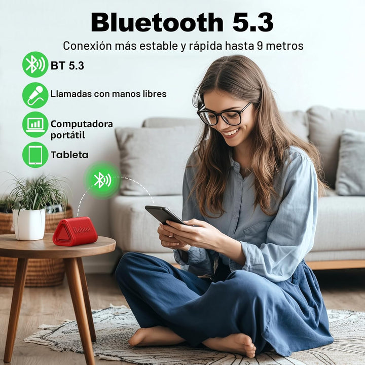 Bobtot Altavoz Bluetooth Portátil Inalámbrico, Altavoz de Ducha Peq...