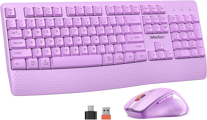 MEETION Teclado y mouse inalámbricos, teclado inalámbrico de tamaño...