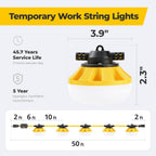 Cadena de luces LED de 3 clavijas de 50 pies con interruptor
