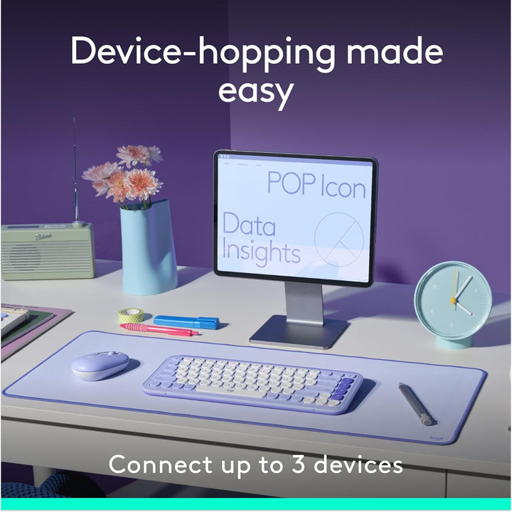 Combo Logitech POP ICON, Combo de Teclado y Mouse Bluetooth, Escrit...
