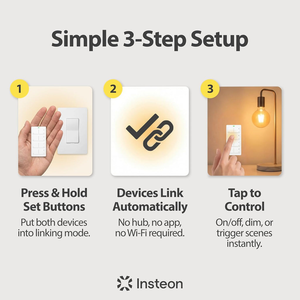 INSTEON Mini control remoto - 4 escenas - controla las luces, 2342-232, 3.7 volts