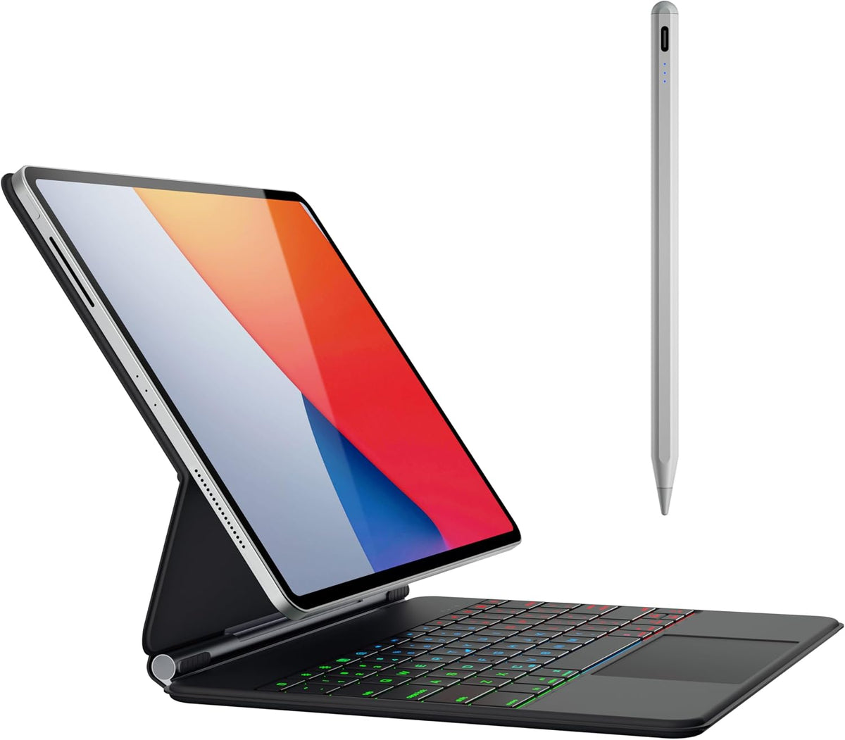 doqo Funda de teclado y lápiz óptico para iPad 12.9