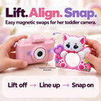 Cámara para niños para niñas Juguetes Regalo: Regalos para niñas de 3, 4 y 5 años, cámara digital rosa para selfies, regalo de cumpleaños de Navidad para niñas, cámaras de juguete para niños pequeños