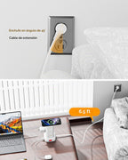 Regleta de alimentación con 12 tomas, 4 USB (1 USB C), cable de extensión de 6.5 pies con múltiples tomas, estación de carga, torre de regleta de alimentación, suministros de escritorio de oficina en