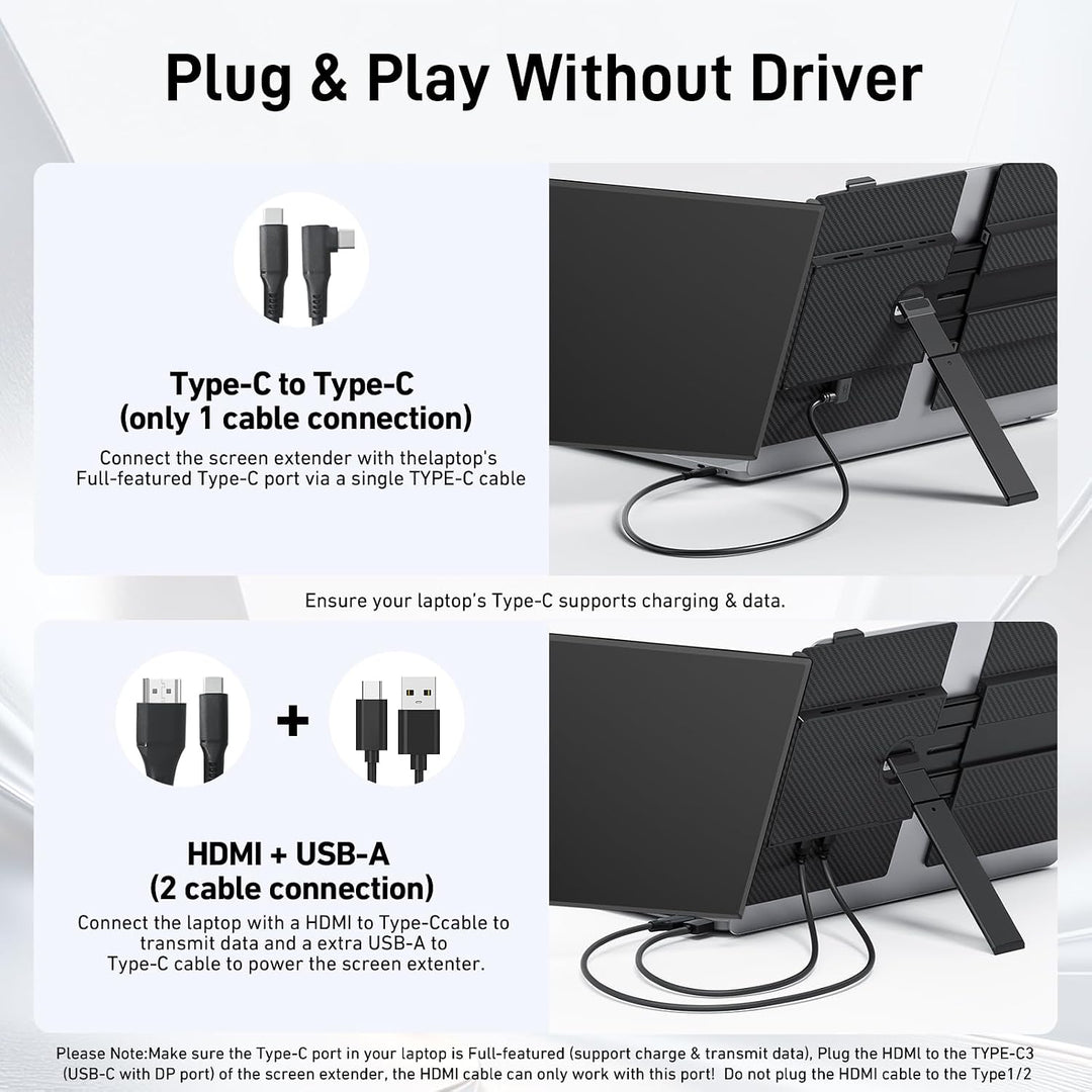 Vixtan Extensor de pantalla portátil 15.3" FHD 1080P Monitor du...