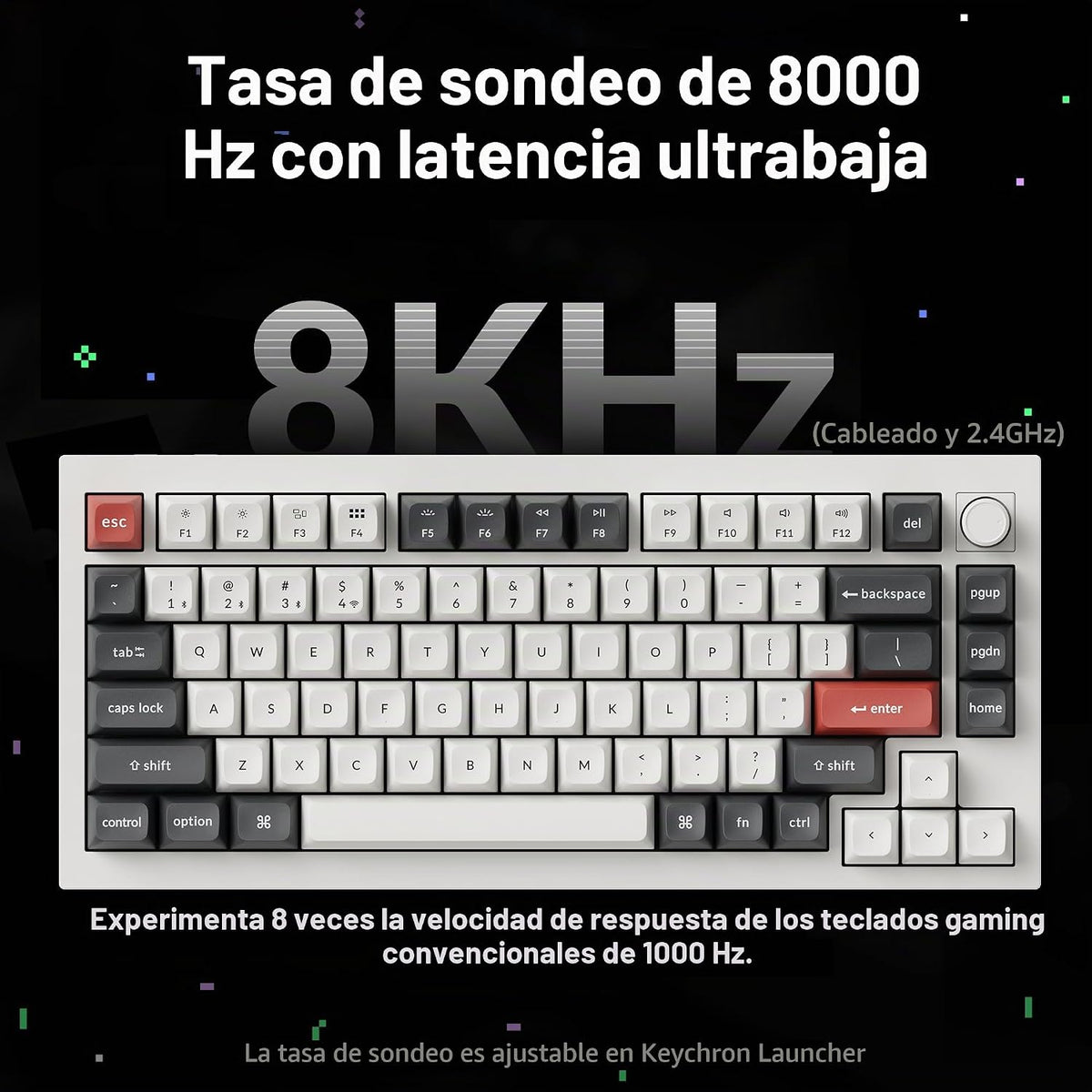 Teclado mecánico personalizado inalámbrico Keychron Q1 Ultra 8K 75%
