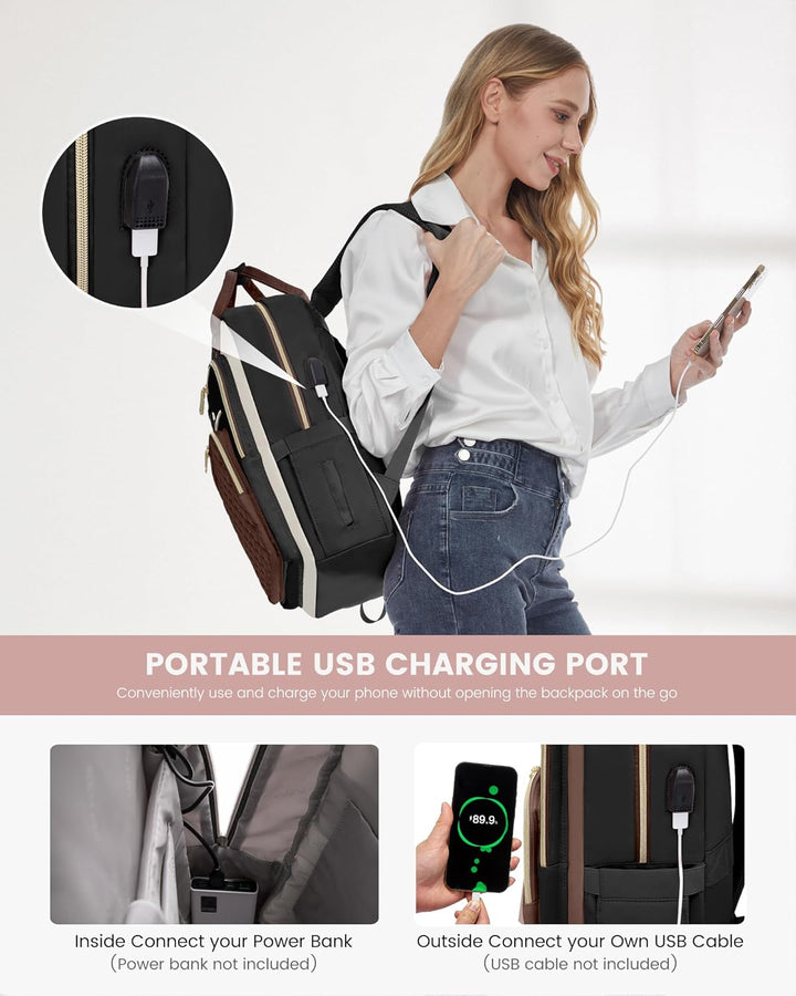 LOVEVOOK Mochila para computadora portátil para mujer, bolsa para l...