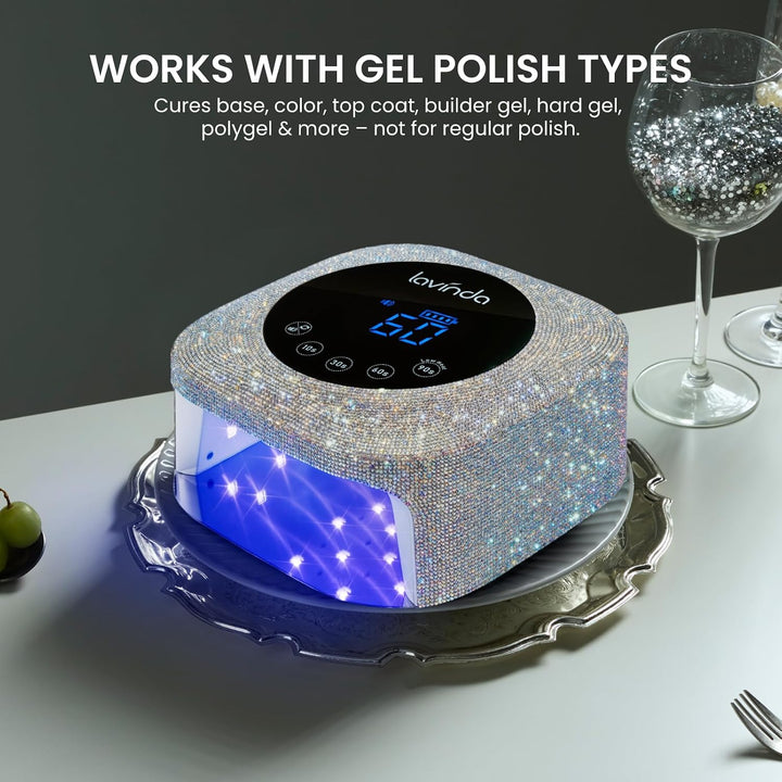 Lavinda Lámpara de uñas UV LED, lámpara de uñas recargable inalámbr...