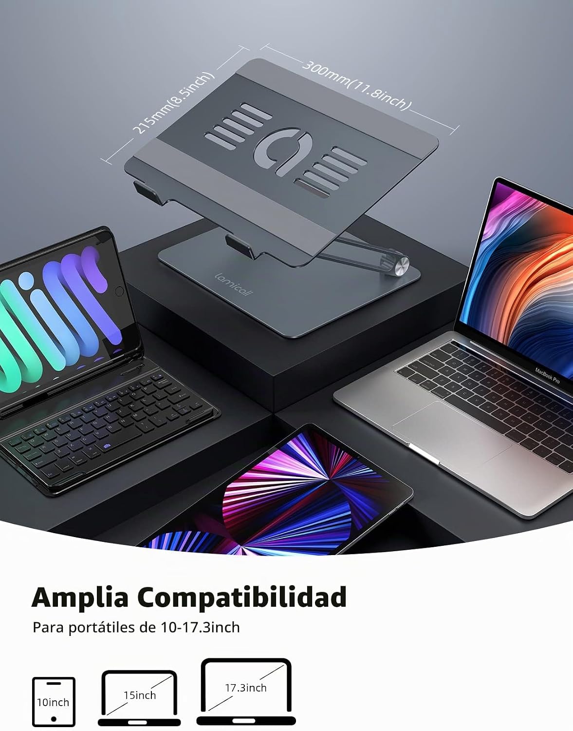 Lamicall Soporte ajustable para computadora portátil para MacBook A...