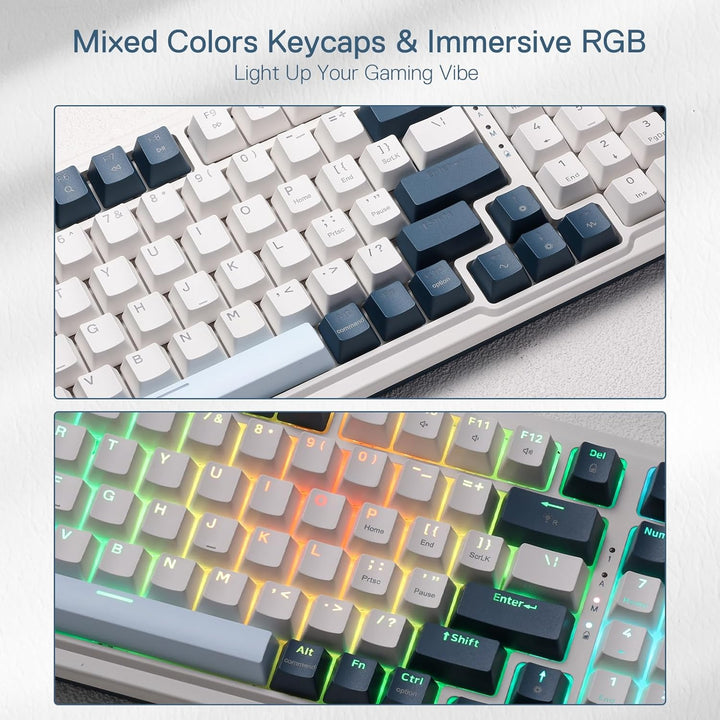 Redragon K686 PRO Teclado Gaming Inalámbrico RGB con Gasket de 98 T...
