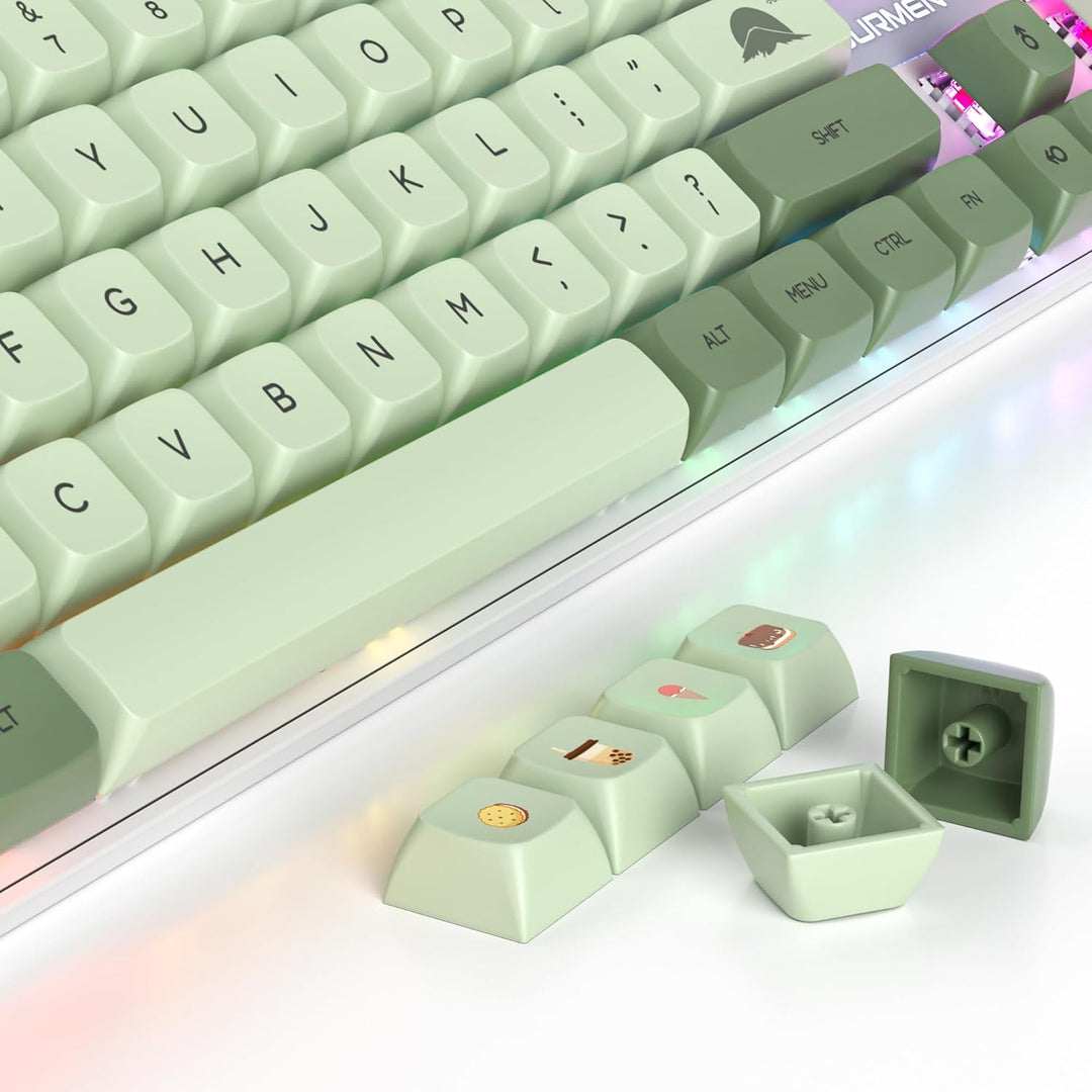 Owpkeenthy Teclado mecánico verde para juegos de tamaño completo co...