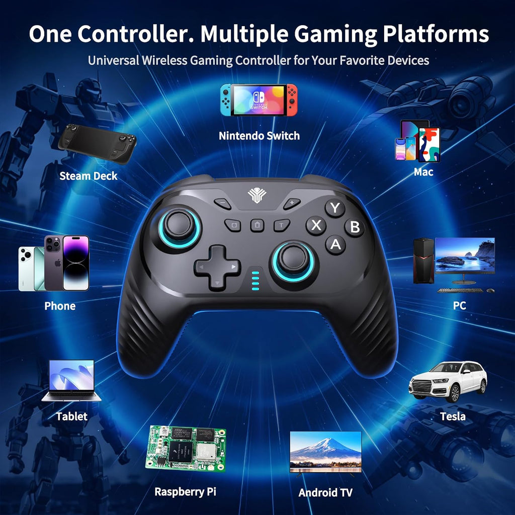 YUYIU Controlador Inalámbrico para Gaming para PC, Switch, Steam Deck, Android, iOS