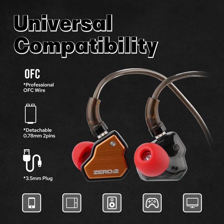 Linsoul 7Hz x Crinacle Zero:2 con monitor de oído, IEM actualizado...