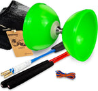 MAGICYOYO Pro Triple Rodamiento Verde Diabolo Tamaño Mediano 5"" Juguete de Yoyo Chino con 2 Pares de Palos de Carbono + 2 Cuerdas Extra + 1 Bolsa de Malla, Juguete de Habilidad de Yoyo Chino de Alto