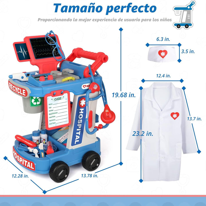 Liberry Kit de médico para niños pequeños de 2, 3, 4, 5 años
