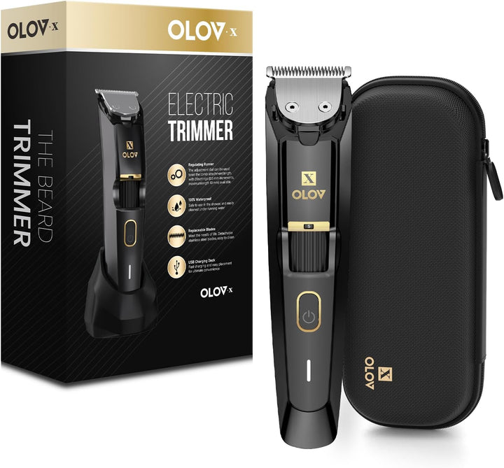 OLOV X Recortadora de barba para hombre, todo en uno, con dial de p...