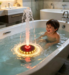 Fuente de baño 2026 para niños, fuente de bañera, rociador de agua flotante con energía solar con luces LED coloridas, 8 modos de pulverización para baño, piscina y ambiente de bañera