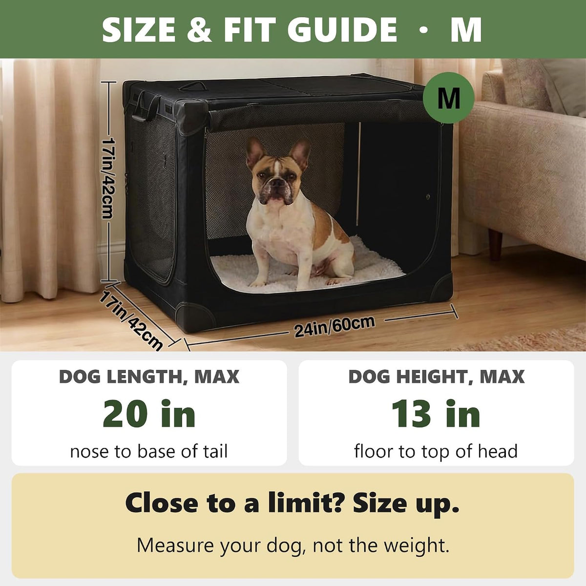 Jaula plegable suave para perros de hasta 30 libras, de 24 x 17 x 17 pulgadas, para perros de hasta 30 libras, perrera portátil de viaje para mascotas con 4 puertas con cremallera