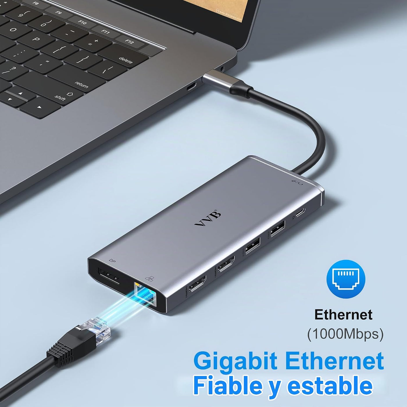 Estación de acoplamiento USB C para portátil con monitor dual HDMI...