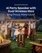 soundcore Rave 3S - Altavoz de fiesta AI con 2 micrófonos inalámbricos, sonido de 200 W, eliminación de voz AI, reverberación, espectáculo de luz, tiempo de reproducción de 12 horas, sistema PA