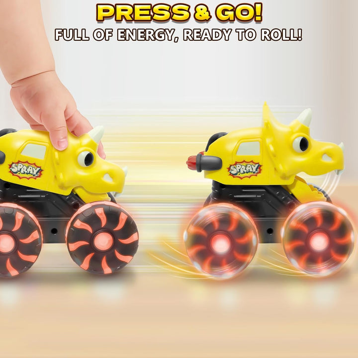 Intoypad Camión Monstruo Dino Triceratops Amarillo \u2013 Juguete d...
