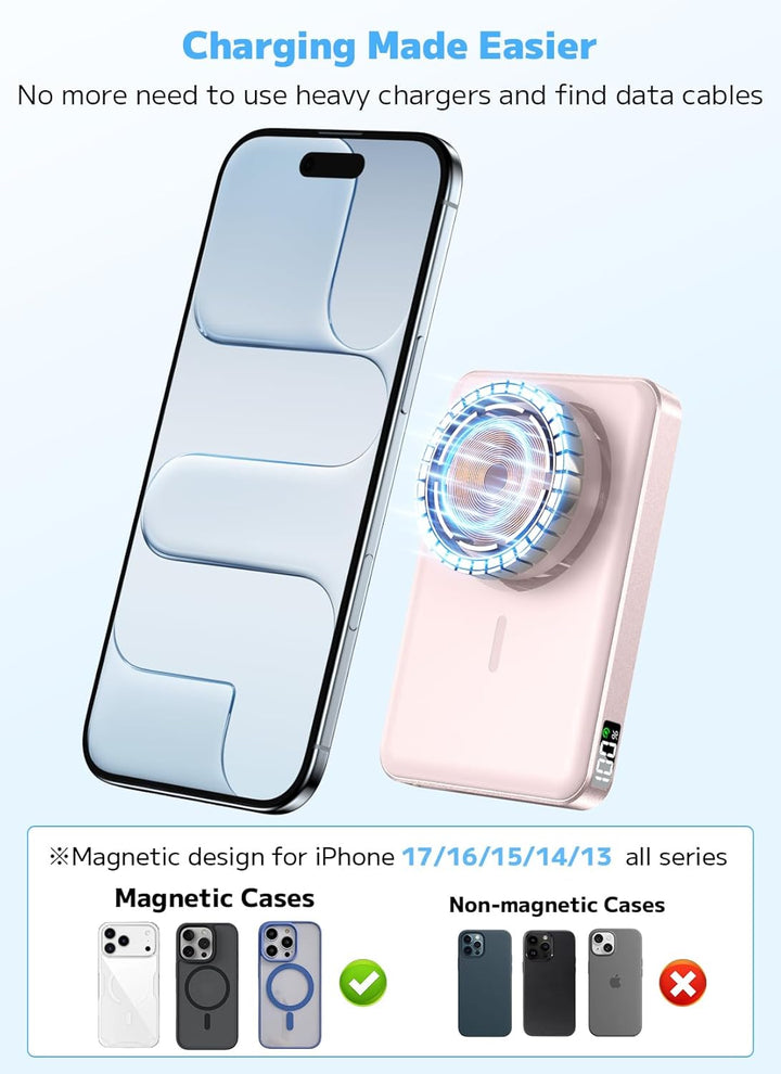 golioklsy para Magsafe Cargador Portátil, Batería Externa de 10000...