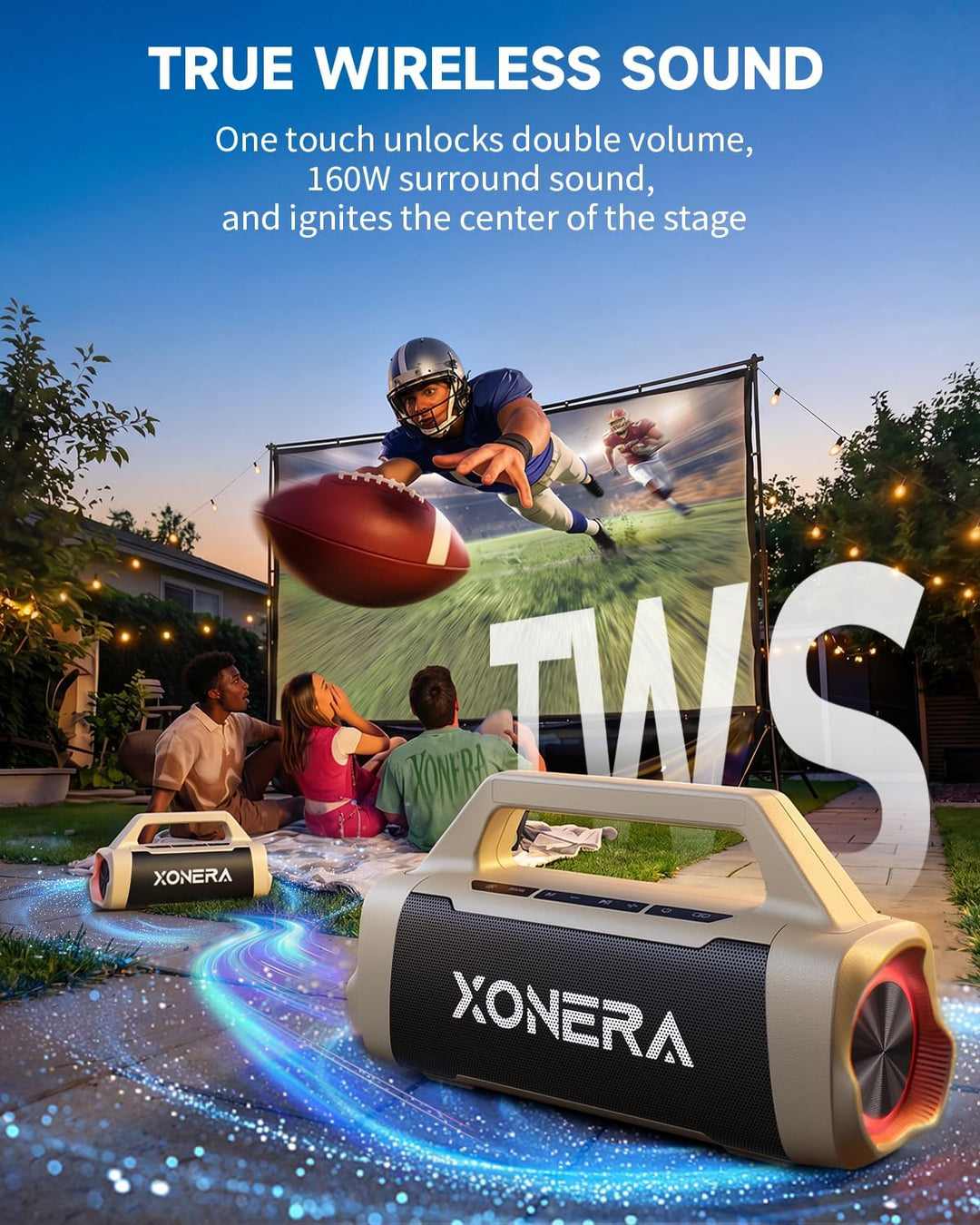 Xonera Altavoces Bluetooth inalámbricos, 80 W pico alto altavoz par...