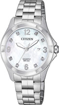 Citizen - Reloj de cuarzo para mujer, acero inoxidable, cristal