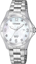 Citizen - Reloj de cuarzo para mujer, acero inoxidable, cristal