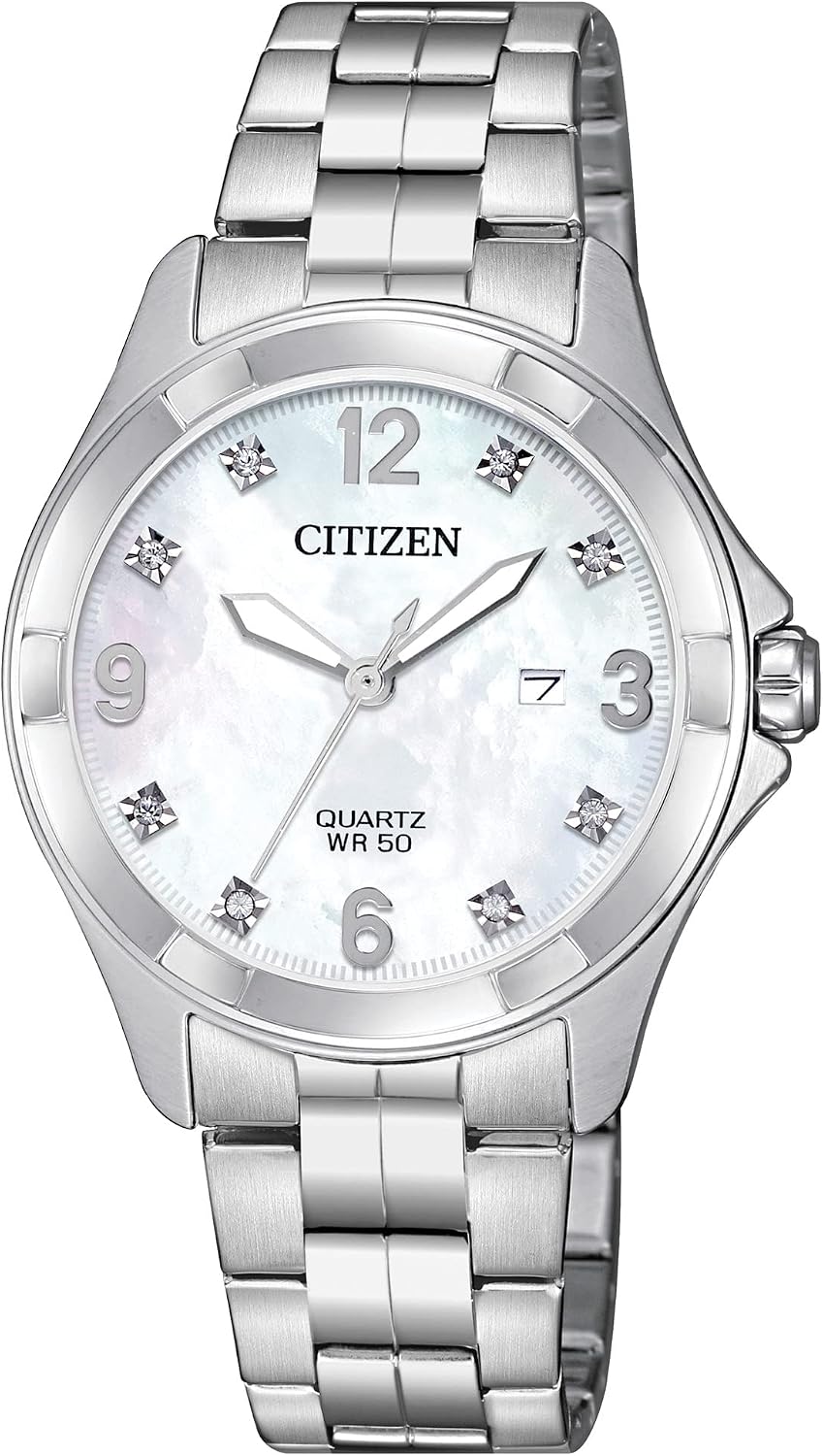 Citizen - Reloj de cuarzo para mujer, acero inoxidable, cristal
