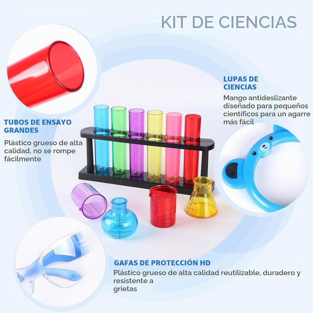TOUHKAN - Kits científicos para niños de 3 a 5 tubos de ensayo con...