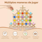 Woodtoe Juego de 80 bloques de construcción de arcoíris, bloques de madera