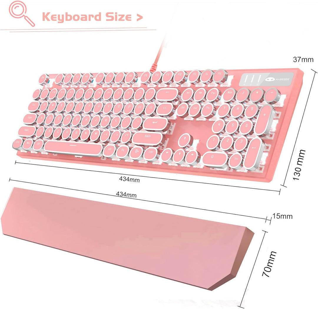 MageGee - Teclado mecánico tipo máquina de escribir para juegos ret...