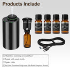 Kit de difusor de aroma de hotel, difusor de aceite esencial sin agua con 4 aceites de fragancia de lujo, difusor de aroma de aire frío para el hogar, dormitorio, oficina y automóvil (kit difusor de