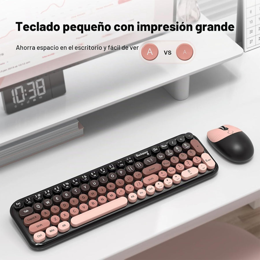 MOFII Combo de teclado y mouse inalámbricos, teclado pequeño compac...