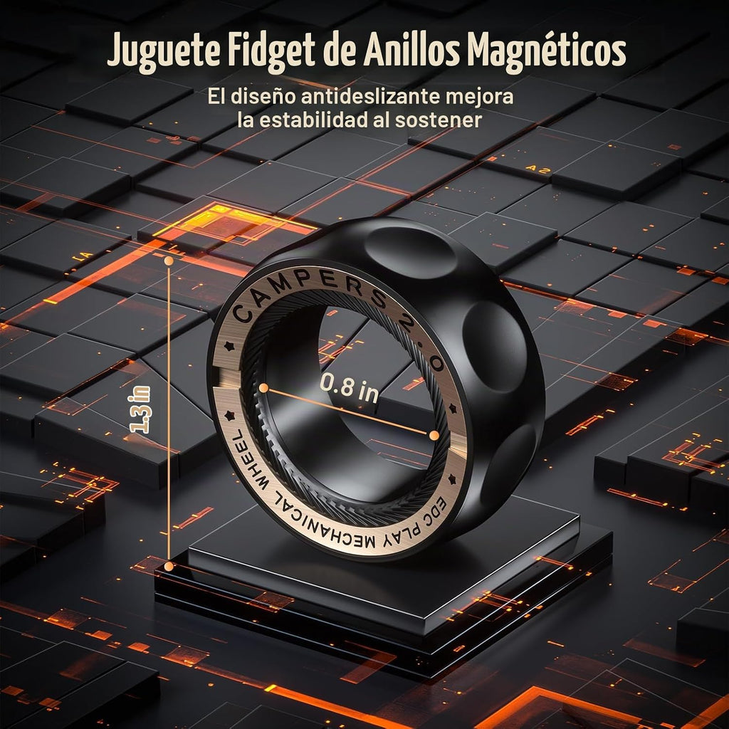 Anillo giratorio magnético mejorado para aliviar el estrés