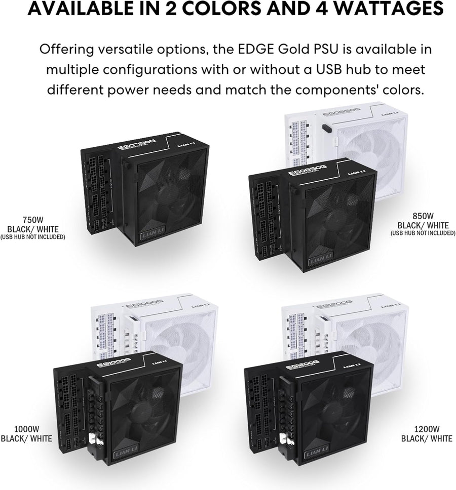 Lian Li EDGE1000W - Fuente de alimentación ATX totalmente modular d...