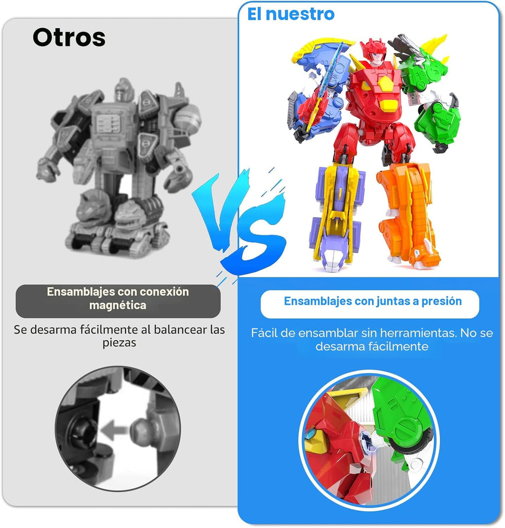 5-en-1 Dino Robot, STEM Building Toy con Triceratops para Kids 6+