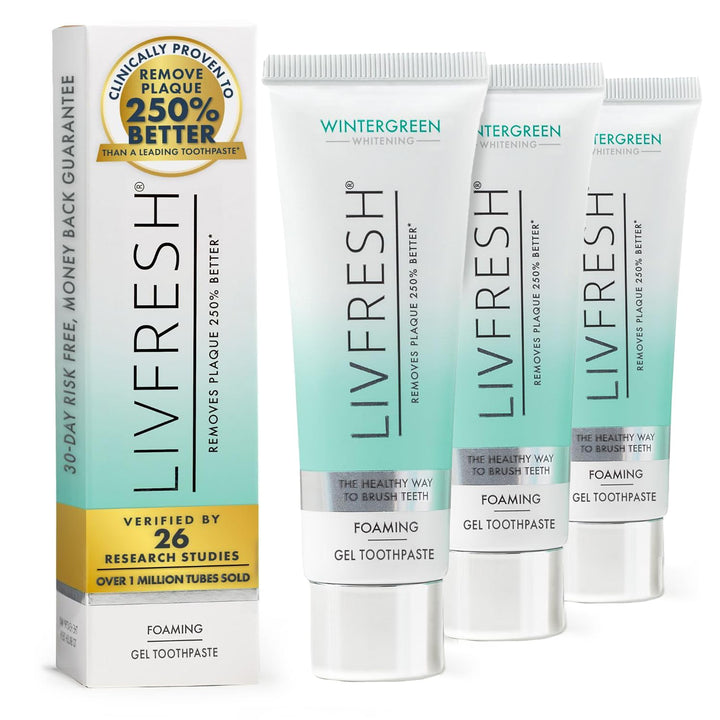 Gel dental LIVFRESH, clínicamente probado para eliminar la placa un...