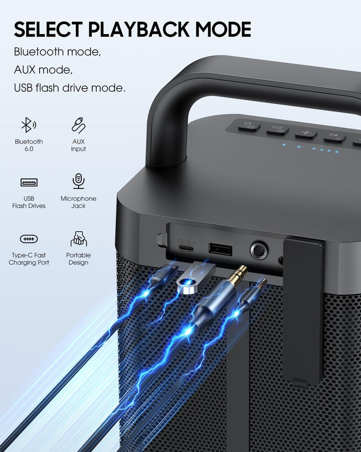 COMISO Altavoz Bluetooth portátil con graves profundos, 150W de pot...