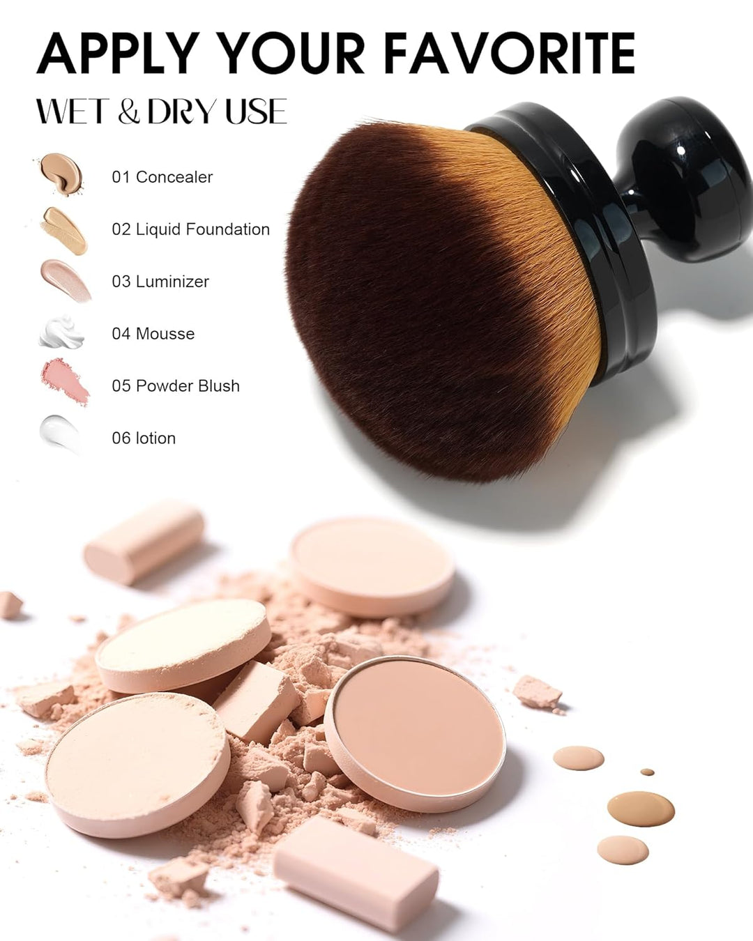 Brocha de maquillaje corporal extra grande, brocha autobronceadora...