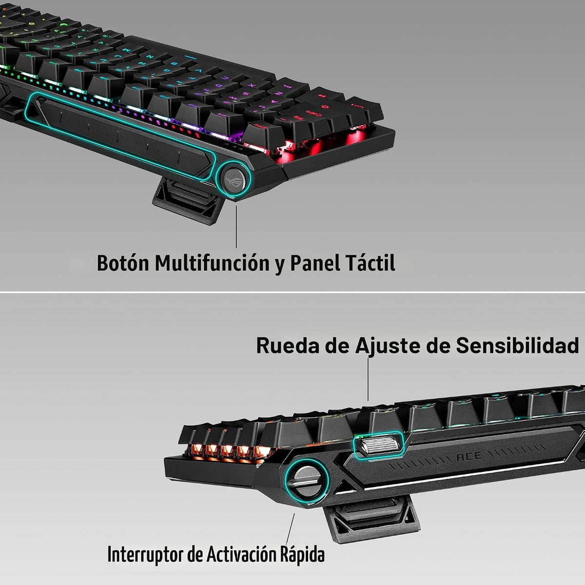 ASUS ROG Falchion Ace 75 HE Teclado para juegos con efecto analógico/Hall
