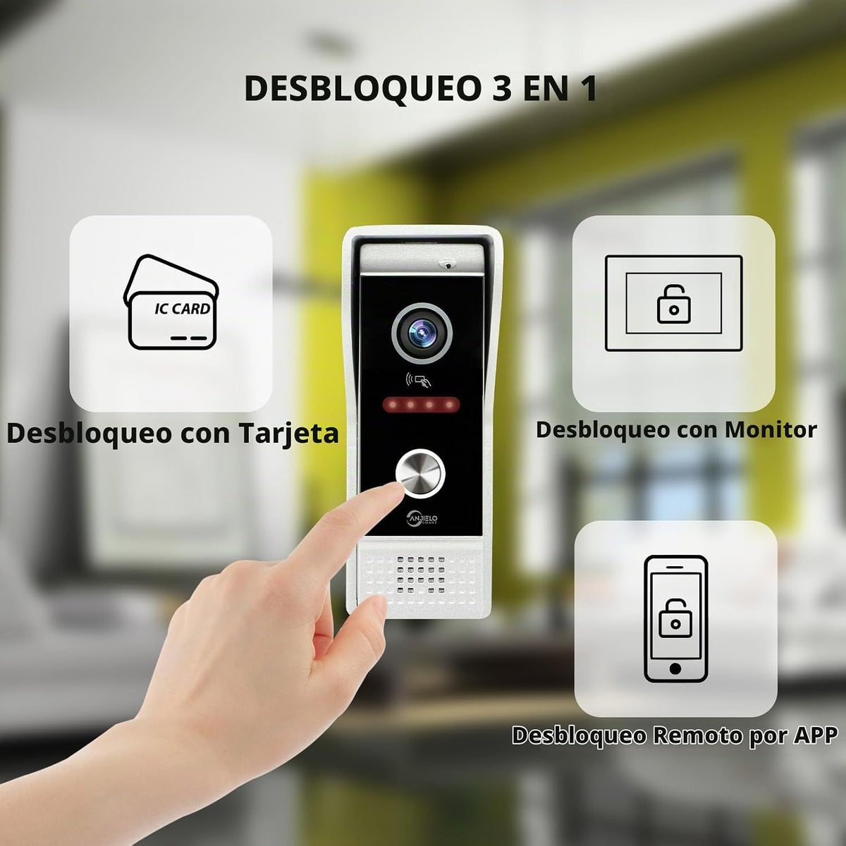 TUYA - Timbre de video con cable, sistema de intercomunicación de apartamento, monitor táctil completo de 10 pulgadas, cámara de timbre de puerta de 1080P, WiFi para casa inteligente, intercomunicador