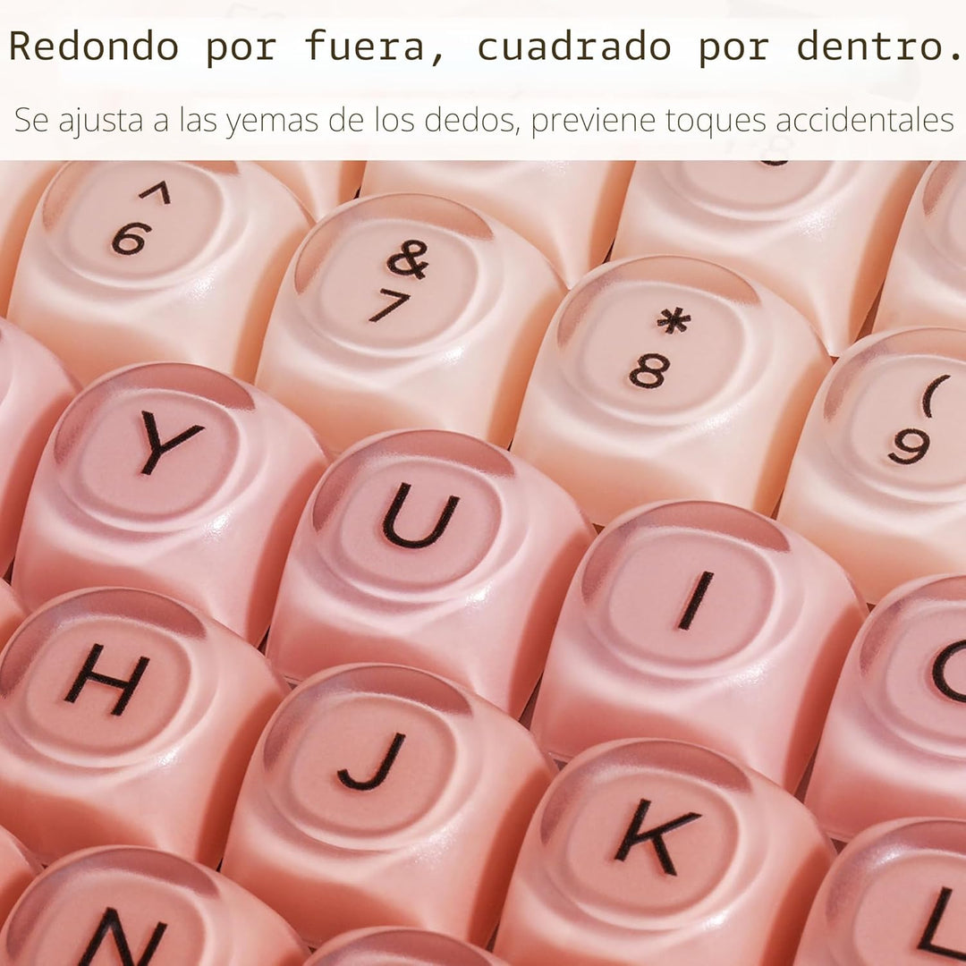 ZORNHER ZH100 Teclado Mecánico Foundation, Teclado Cremoso Rosa 98%...