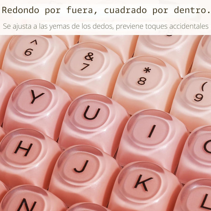 ZORNHER ZH100 Teclado Mecánico Foundation, Teclado Cremoso Rosa 98%...