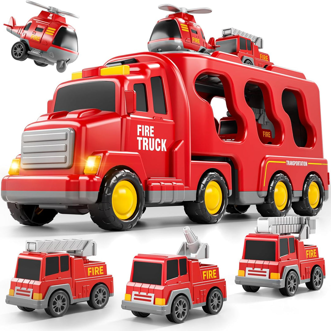 Bennol Juego de Juguetes de Camiones de Bomberos 5 en 1 para Niños...