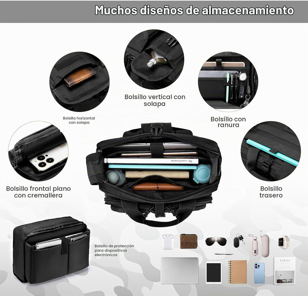 Stypos Bolsa de mensajero táctica, maletín de 14 pulgadas/15,6 pulg...