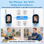 Walkie Talkies de video para niños, paquete de 2 walkie talkies recargables con cámara y pantalla, radios bidireccionales de largo alcance para acampar en interiores y exteriores, regalos para niñas y