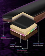 RGB, reposamuñecas de madera para teclados de computadora